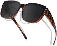 TJUTR Polarized Fit Over Glasses Sunglasses for Women Men, UV Protection, Trendy Wrap-Around Design for Driving
