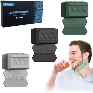 Jaw Exerciser for Men & Women-Double Chin Reducer Eliminator-Silicone Jawline Exerciser Tablets-Powerful Jaw Trainer for Beginner, Intermediate & Advanced Users(Black,Gray,Green)