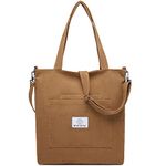 Makukke Corduroy Totes Bag Women - Shoulder Hobo Bag Handbags Crossbody Bag Big Capacity Shopping Purses, Coffee, Large, Corduroy Tote Bag