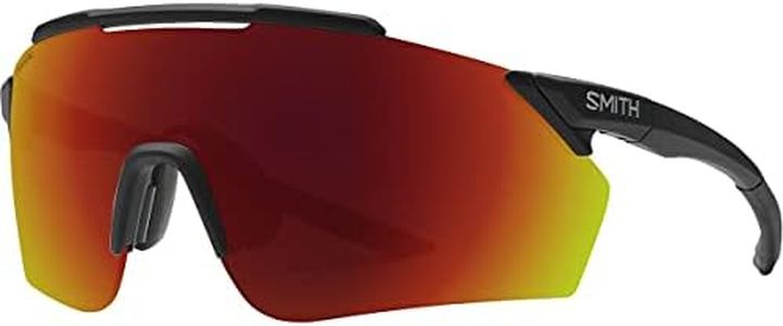 Smith Unisex Ruckus Performance Sunglasses - Matte Black Frame | ChromaPop Red Mirror Lens