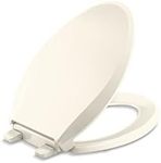 KOHLER 4636-RL-47 Cachet ReadyLatch Elongated Toilet Seat, Quiet-Close Lid and Seat, Countoured Seat, Grip-Tight Bumpers and Installation Hardware, Almond