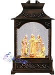 VCUTEKA Christmas Snow Globe Lantern, Jesus in Musical Lantern with USB or Battery Operated Lighted LED Water Glittering Music Playing for Christmas Home Decor Xmas Gift