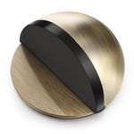 Hotop Self-Adhesive Floor Door Stoppers Oval Stainless Steel Door Stop Floor Mounted Half Moon Wall Protector Polished Doorstop with Glues for Hard Floor Glass Door (Bronze Color,1 Pcs)