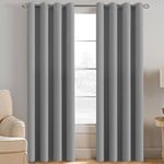 H.VERSAILTEX Grey Blackout Curtains for Bedroom Thermal Insulated Room Darkening Blackout Curtain Panel for Door, Window Panel Drapes - 1 Panel - 52 inch Wide by 84 inch Long, Dove Gray, Grommet Top