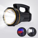 Super Bright Rechargeable LED Torch Handheld Spotlight Flashlight, High Powered 6000 Lumens Large Capacity 8000ma Powered,Outdoor Searchlight Side Lantern Camping Flashlight Work Light Waterproof