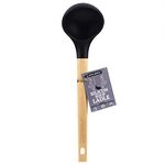 Urban Platter Silicone Soup Ladle/Large Kitchen Utensil Spoon, Punch Bowl and Soup Pan Ladle [with Wooden Handle, Easy to Clean, Perfect for Non-stick Utensils, Heat-Resistant]