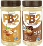 PB2 Powdered Peanut Butter Bundle, Keto Diet, Gluten Free, Mix in Protein Shakes & Smoothies, Low Carb, Original Peanut Butter & Peanut Butter Cocoa Flavors (2 Jars - 6.5 Oz Each)