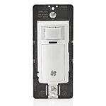 Leviton Decora in-Wall Humidity Sensor and Fan Control Switch, 1/4 HP, Residential Grade, Single Pole, White, DHS05-1LW