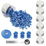 Wax Seal Beads, Vosypoky 400 PCS Sealing Wax Beads with 1PCS Wax Seal Melting Spoons and 6 Candles for Sealing Wax, Sealing Beads for Making Wedding and Party Invitations (Sky Blue)