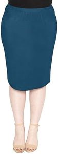 Women's Plus Size MIDI Skirt Teal 3X