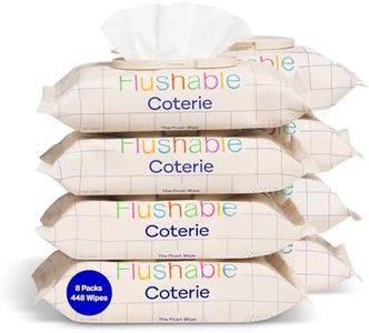 Coterie Flushable Wipes for Toddlers, Designed for Potty Training, Safe for Sensitive Skin, Hypoallergenic, 99% Water, Plant-Based, Fragrance Free, Sewer & Septic Safe, 8 Pack (448 Wipes)