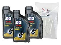 Fuchs Titan Sintofluid SAE 75W80 GL-4 Manual Transmission Fluid Triple Pack & Powerenhancer Oil Change Care Kit