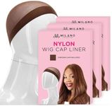 MILANO COLLECTION Wig Caps for Women | Premium Breathable, Stretchable, Nylon Bald Wig Cap Liner Stocking for Wigs and Lace Front Wigs, Hair Cap, Chocolate Brown, 3 Packs of 9 Caps, 27 Count