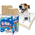OUT! Go Here Absorbent Pet and Puppy Training Pads 100 Disposable Pads. 53 x 55cm. 5 Layer Leak-Proof Odour-Control Non-Slip -100 Pads white