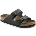 Birkenstock Arizona Leather Large, Mixed Open Toe Sandals,Black (Nubuck Leather), 5.5 UK