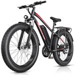 Funhang Electric Bike for Adults, Peak 1000W Ebike, 60Miles Electric Mountain Bike, 26" Fat Tire Electric Bicycle with 48V 13AH Battery, Rear Rack, Front Suspension, 7 Speed, UL 2849 Certified