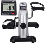 Mini Exercise Bike, himaly Portable Home Pedal Exerciser Gym Fitness Leg Arm Cardio Training Adjustable Resistance LCD Display Women Men(silver)