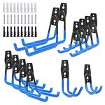 DAANXW Garage Hook, Hangers with Anti-Slip Coating for Garden Tools, for Storing ladders, Bicycles, Hoses and More (Blue)