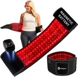 Lifepro Red Light Therapy Body Belt - Powerful NIR & Red Light Therapy for Body - Target Discomfort, Accelerate Recovery, & Improve Athletic Performance - with Red, NIR, Pulse, and Intensity Settings
