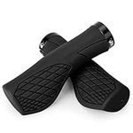 Ergonomic Design Bike Grips, Comfortable Bicycle Handlebar Grips, Single Lock-on Mountain Bike Grips, Non-Slip Handle Grips, Fit MTB, E-Bike, Hybrid, City Commuter Bikes, Scooter