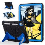 Jaorty Kids Case for iPad 10th Generation 10.9 inch 2022,for iPad 10th Case, 2 in 1 Rugged Shockproof Hybrid Heavy Duty with Stand Cute Kids Tablet Case for Kids Toddlers Boys, Black/Blue