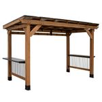 Backyard Discovery Saxony BBQ Gazebo | Outdoor Shelter, Wooden Canopy, For Garden & Patio, For Barbecue & Grill Party, Hard Top Steel Roof, 100% Cedar Wood | 2.3 x 1.6m (7.8ft x 5.3ft)