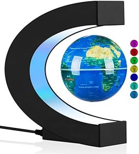 Levitating Globe with LED Lights, Multi-Color Changing Magnetic Levitation Globe Rotating Floating World Map Globe Lamp Office Home Desk Decoration Gadget for Friend Birthday Gifts