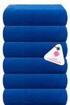 Casa Copenhagen - Egyptian Cotton Popcorn6 Pcs Face Towel (30 X 30 cm) Colour : Electric Blue