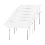 Blank Arrow Signs with Stakes 17 × 6 Inch Corrugated Plastic Wedding Directional Yard Arrow Signs Double Sided White Arrow Signs Writable Waterproof for Outdoor 6 PCS