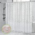 OTraki Heavy Duty Shower Curtain 240x200cm EVA Shower Curtain Liner 95 x 79 Inch 3D Frosted Waterproof Shower Curtains Mildew Proof Washable Stall Bathroom Bathtub Curtain Liner with 16 Hooks