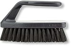 SPARTA Scrub Brush with Iron Shaped Handle and Stiff Bristles, Heavy Duty Scrubber Brush for Kitchen, Bathroom, Shower, Tile, Sink, Carpet and Bakepans, Polypropylene, 6 Inches, Black