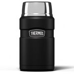 Thermos Stainless King Food Flask, 710ml Capacity - Sleek Multi- Purpose Flask for Daily Food Prep - Durable Stainless Steel with Matt Black Finish - Ideal for On-the-Go Meals & Drinks