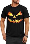 Mainfini Halloween Shirts for Men Novelty Costume T-Shirt Adult Pumpkin Man Skeleton Funny Print Patterns Short Sleeve Crewneck Comfortable Party M