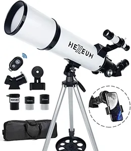 Telescope 80mm Aperture 600mm - Astronomical Portable Refracting Telescopes Fully Multi-Coated High Transmission Coatings AZ Mount with Tripod Phone Adapter, Wireless Control, Carrying Bag.