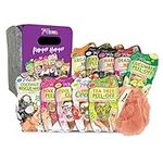 7th Heaven Pamper Hamper Skincare Set - 9 x Face Masks Skincare, 1 x Hair Masks for Dry Damaged Hair and 1 x Body Puff - Gift Set of Peel Off Face Masks & Clay Face Mask Sachets