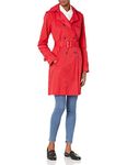 Cole Haan Women's Classic Belted Trench Coat, Red, Large