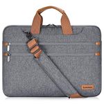 LONMEN 14 Inch Laptop Shoulder Bag,Computer Sleeve Carrying Case for 15 inch MacBook Pro 2019 / MacBook Pro Retina/Microsoft Surface Book 2 / Dell XPS 15/14" Laptop/Chromebook/Ultrabook (Gray)