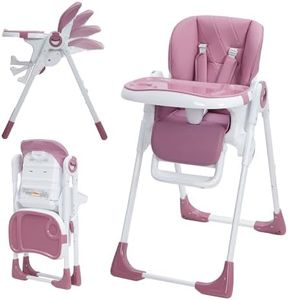 GAOMON Baby High Chair, Multifunctional Infant Highchairs with Adjustable Height and Recline, Foldable High Chair for Babies & Toddlers, High Chair with Removable Tray Easy Clean (Lilac)