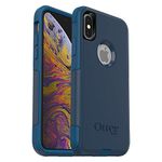 OtterBox COMMUTER SERIES Case for iPhone Xs & iPhone X - Retail Packaging - BESPOKE WAY (BLAZER BLUE/STORMY SEAS BLUE)