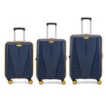 Aristocrat Airpro Plus 3 Pc Set Cabin 55Cm(Small) Check-In 66Cm(Medium) Check-In 76Cm(Large) 8 Wheels Trolley Bags For Travel Hard Case Luggage, Lightweight Bag With TSA Lock & Anti-Theft Zipper(Blue)