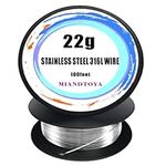 Stainless Steel 316L Wire, 22G Gauge 100Feet 0.65mm Soft DIY Hand Metal Resistance Round Thin Spool Handmade for Crafts Bailing Sculpting Jewelry Making Findings Floral Beading Trapping(22G 100FEET)