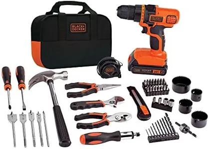 BLACK+DECKER 20V MAX 68-Piece Cordless Drill and Home Tool Project Kit with Tool Storage Bag (LDX120PK)