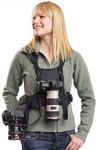 Nicad Multi Camera Carrying Chest Harness Vest System with Side Holster and Secure Straps for Canon Nikon Sony Panasonic Olympus DSLR Cameras