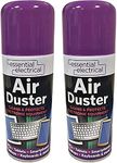 2X Professional Compressed Air Duster Can Spray Gun Non-Contact Cleaning for Electronic Equipment & Difficult to Reach Areas for Pc Tablet Smartphone Keyboards & Moues