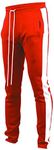 SCREENSHOT-S41800 Mens Hip Hop Premium Slim Fit Winter Fleece Lined Track Pants - Athletic Jogger Bottoms with Side Taping-Red-2XLarge