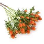 HUIANER 2 Stems Artificial Thistle Spray Eryngium Flowers Artificial Real Touch Eryngium Artificial Sea Holly Flowers for Wedding Bridal Bouquet Wreath Table Centerpiece Outdoor Decor (Orange)