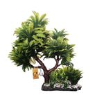 Foodie Puppies 7inch Aquarium Plastic Plants for Fish Tank Ornaments Freshwater & Saltwater Ornament Decorative Resin Base Artificial Plastic Plants (Pine Coconut Tree)