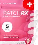 PatchRx Full Face Pimple Patches (5 Large Sets), Hydrocolloid pimple Mask, Pimple Patch for Whole Face, Large pimple Patches, Full Face Hydrocolloid Mask, Large Pimple Patches For Face