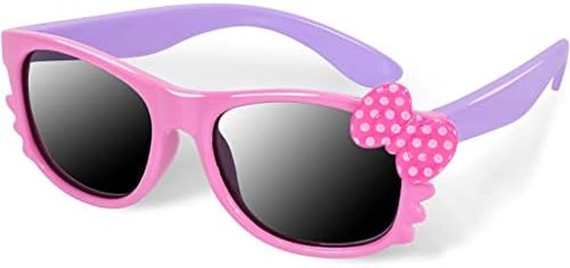 Hifot Kids Sunglasses Girls, UV Protection Polarized Baby Sunglasses, TPEE Flexible Frame Children Toddler Sunglasses Age 3-10