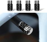 4PCS Universal Tire Valve Stem Caps Carbon Fiber Car Wheel Tire Air Caps Cover Accessories for Cars, Pickup, Lorry, Trucks, SUV, Motorcycle, Bike